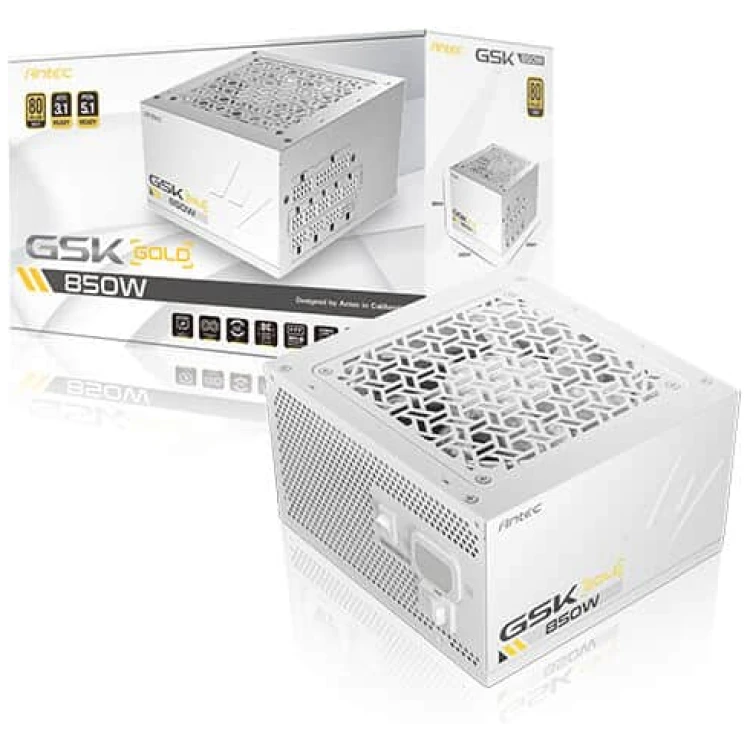 Antec GSK850 V2 850W 80Plus Gold Rated Power Supply, Fully Modular (White)