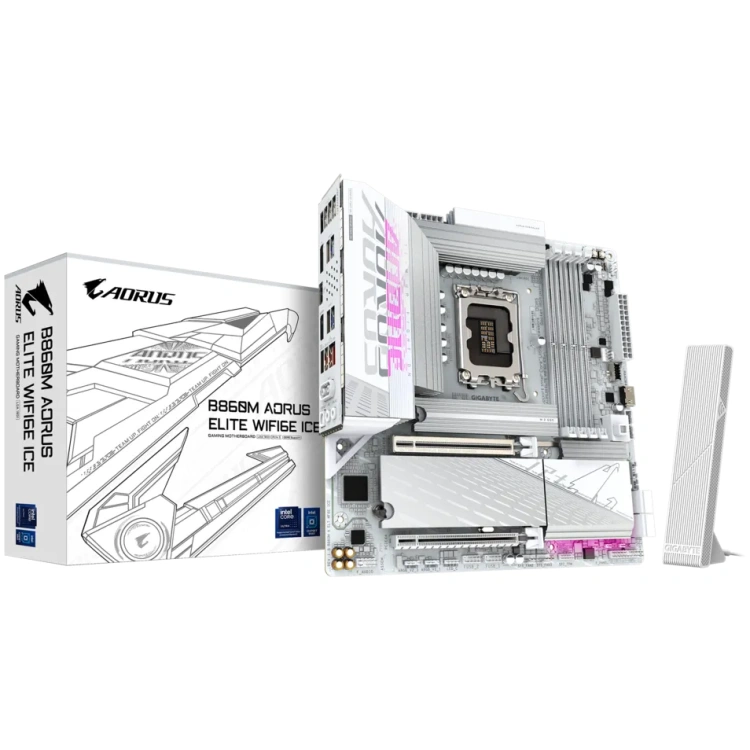 Gigabyte B860M Aorus Elite ICE WiFi6E DDR5 mATX Motherboard (4 DIMM)