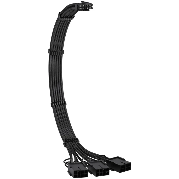 Sleeved Extension Cable 16-pin 12VHPWR to 3x8-pin PCIe (Black)