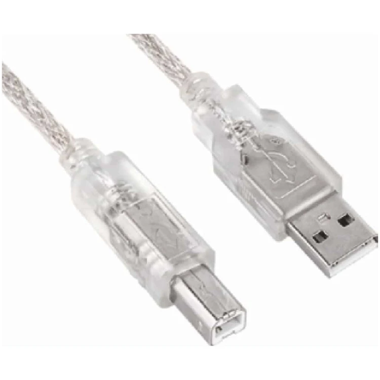 USB 2.0 Cable 2m A-B (Transparent)