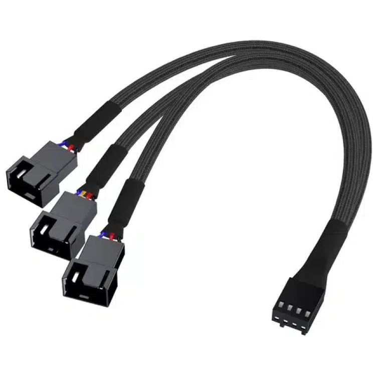 Fan Splitter Cable Internal PWM 3-Way (Black, Sleeved)