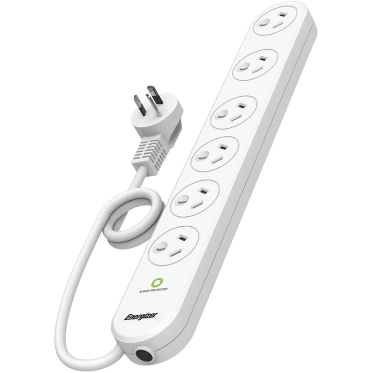 Energizer 6 way power board with surge protection