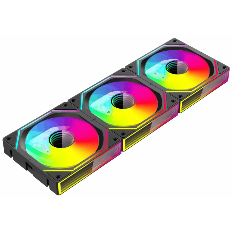 Crox 120mm Premium Interlocking Case Fan PWM/ARGB (Black) - 3 Pack