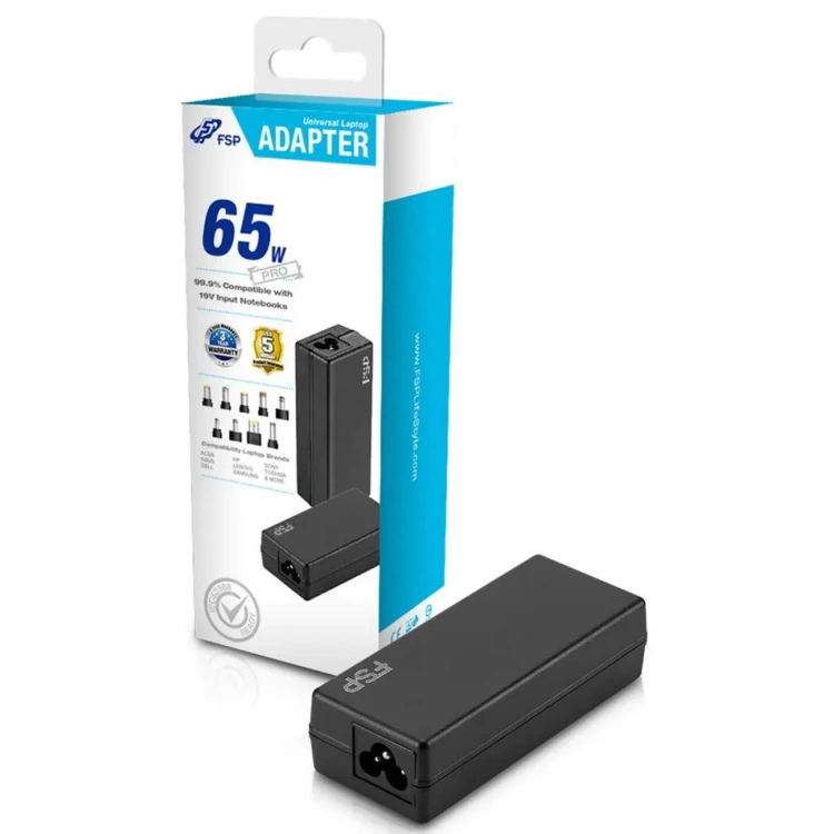 FSP Universal Laptop Charger 65W Auto (9 connectors)