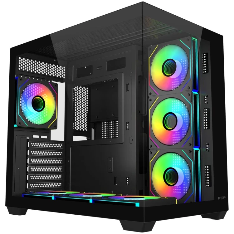 FSP M341 ARGB ATX Case 7x120mm ARGB Fans (Black)