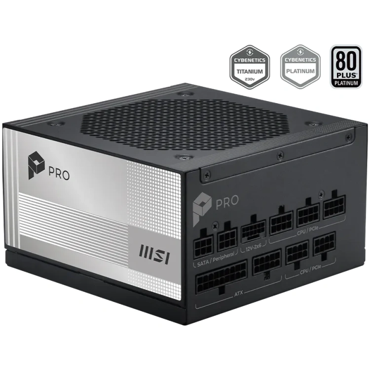 MSI A1000PL 1000W (16-pin native) 80Plus Platinum Rated Power Supply, Fully Modular