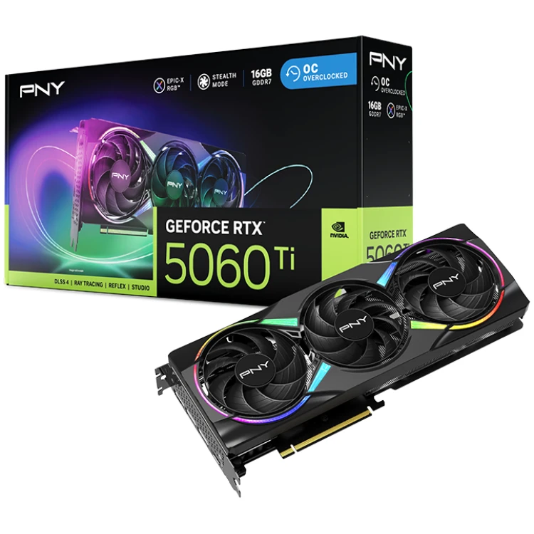 PNY GeForce RTX 5060 Ti 16GB EPIC-X OC Graphics Card