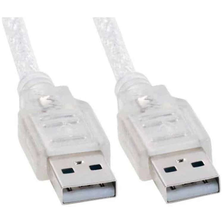 USB 2.0 Cable 2.0m Male (A) to Male (A) Transparent