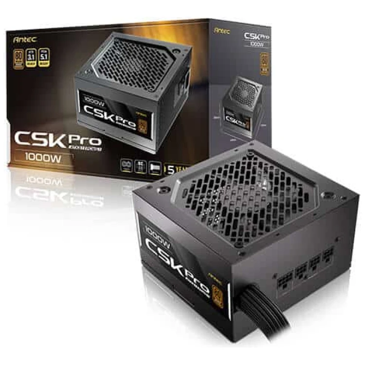 Antec CSK Pro 1000W 12VPHWR 80Plus Bronze Power Supply, Semi Modular