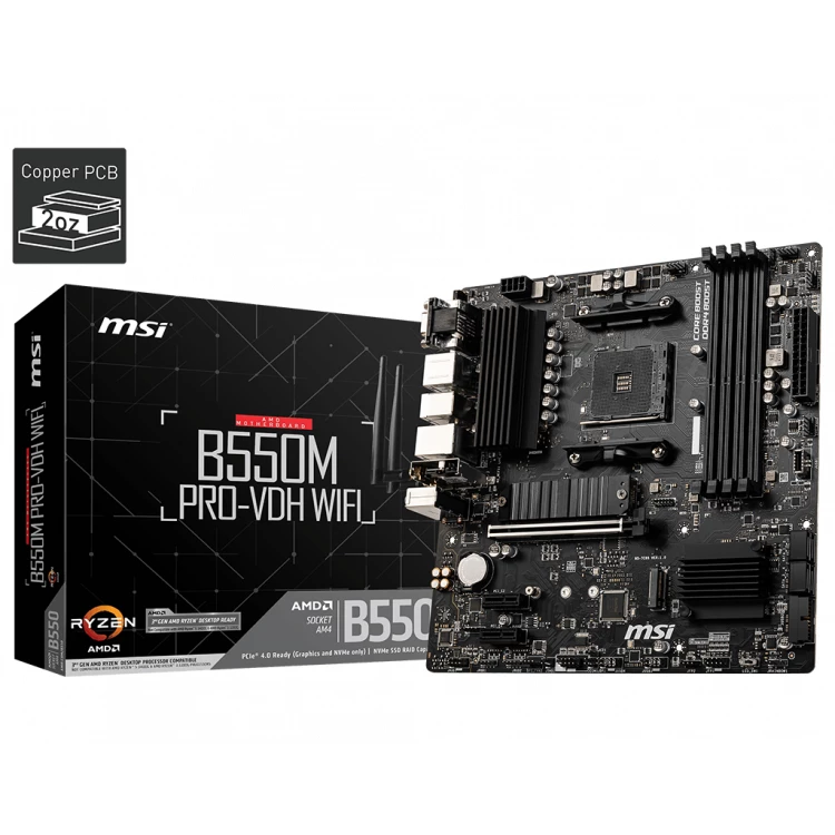 MSI B550M Pro-VDH WiFi mATX Motherboard (4 DIMM)