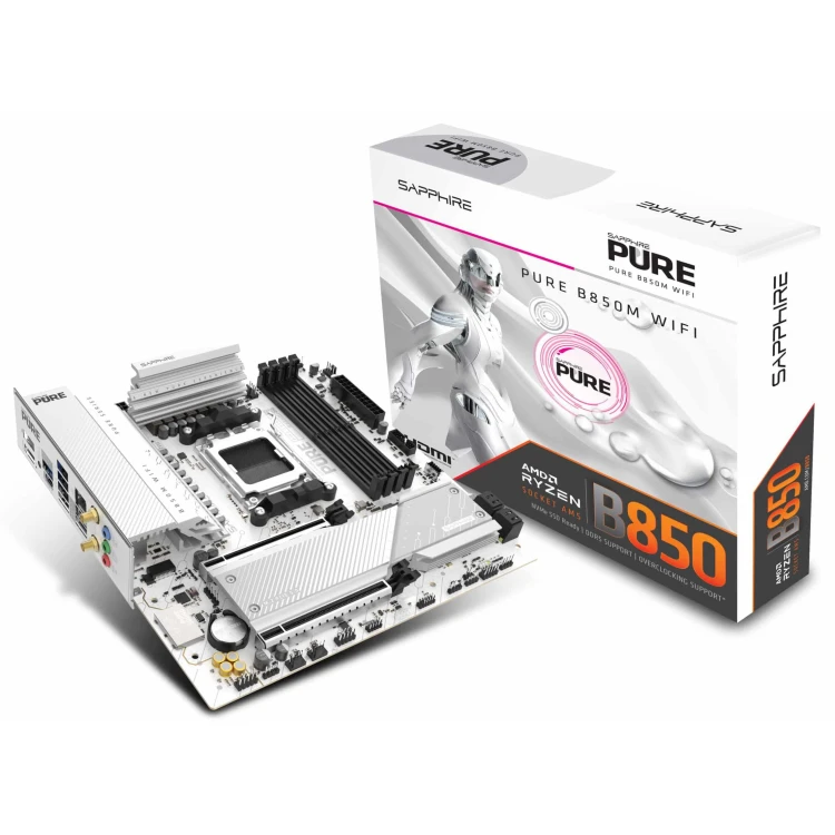 Sapphire B850M PURE WiFi6 DDR5 mATX Motherboard (4 DIMM)