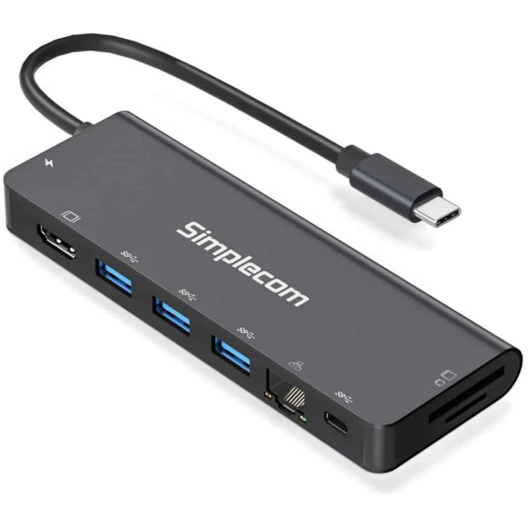 Simplecom CHT590 USB Type-C 9-in-1 Hub/Docking Station with HDMI+Gigabit LAN+USB