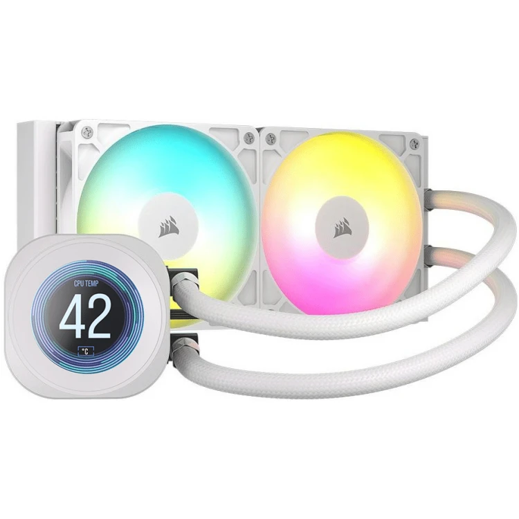Corsair Nautilus 240mm LCD ARGB Liquid Cooler 2xRS120 ARGB fans (White)