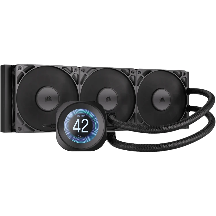 Corsair Nautilus 360mm AIO with LCD Display, 3xRS120 (Black) fans