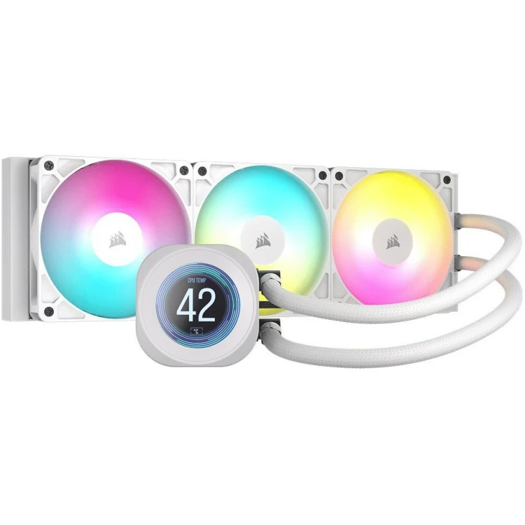 Corsair Nautilus 360mm LCD ARGB Liquid Cooler 3xRS120 ARGB fans (White)