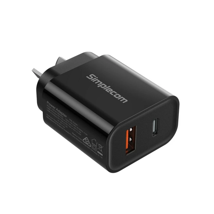 Simplecom CU220 20W USB-C and USB-A Charger (Laptop, Tablet, Phones)