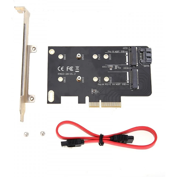 Simplecom PCIe Dual M.2 (B Key and M Key) to PCIe x4 Expansion Card EC412