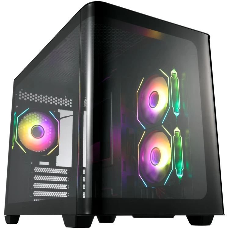 FSP S380 ARGB mATX Case 3x120mm ARGB Fans (Black)
