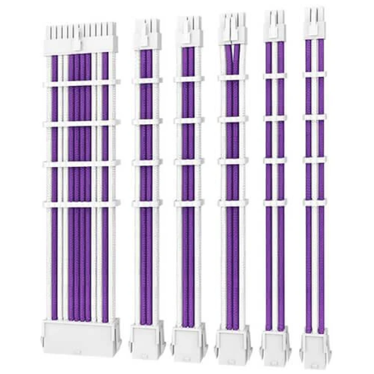Sleeved Cable Kit 1xATX, 1xEPS, 2x8+2x6-pin PCIe (Antec Purple/White)
