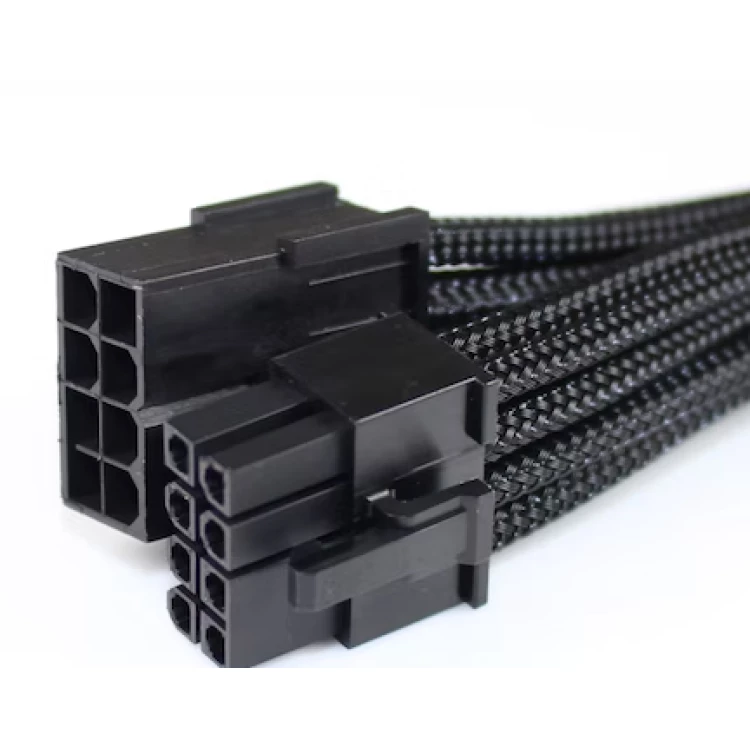 Sleeved Extension Cable 6+2pin PCIe (Black)