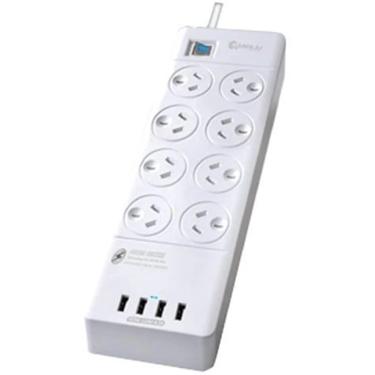 Sansai 8 Outlet Surge filter with 4x USB Outlets with 20W USB charging