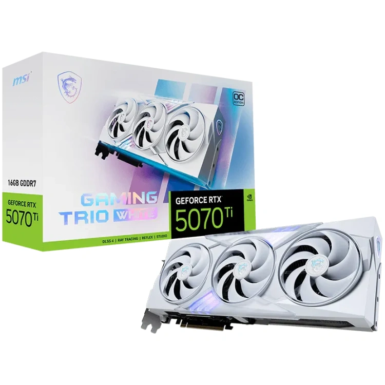 MSI GeForce RTX 5070 Ti 16G GDDR7 Gaming Trio OC Graphics Card (White)