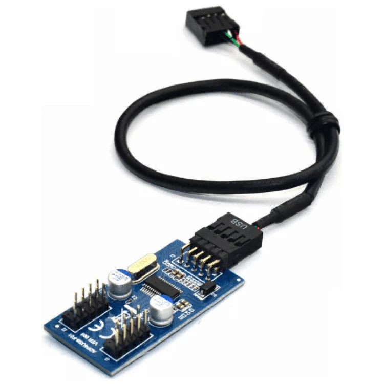Internal USB2 9-pin Hub/Splitter (2:1)