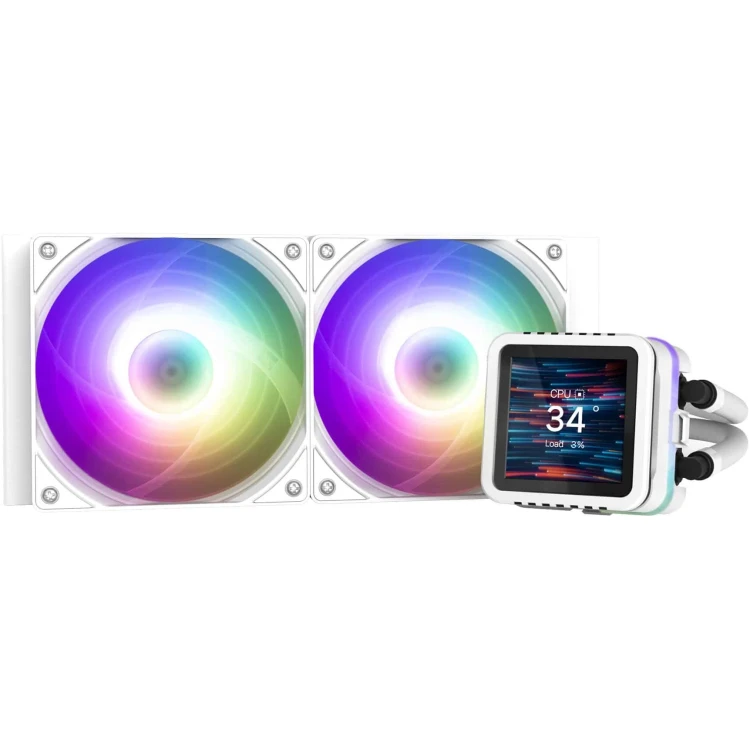 Zalman 240mm AIO Liquid CPU Cooler with LCD Display (White)