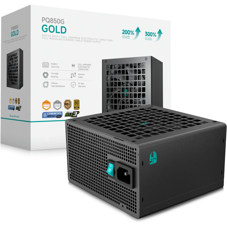 DeepCool PQ850G GamerStorm 850W 80Plus Gold Rated Power Supply, Fully Modular