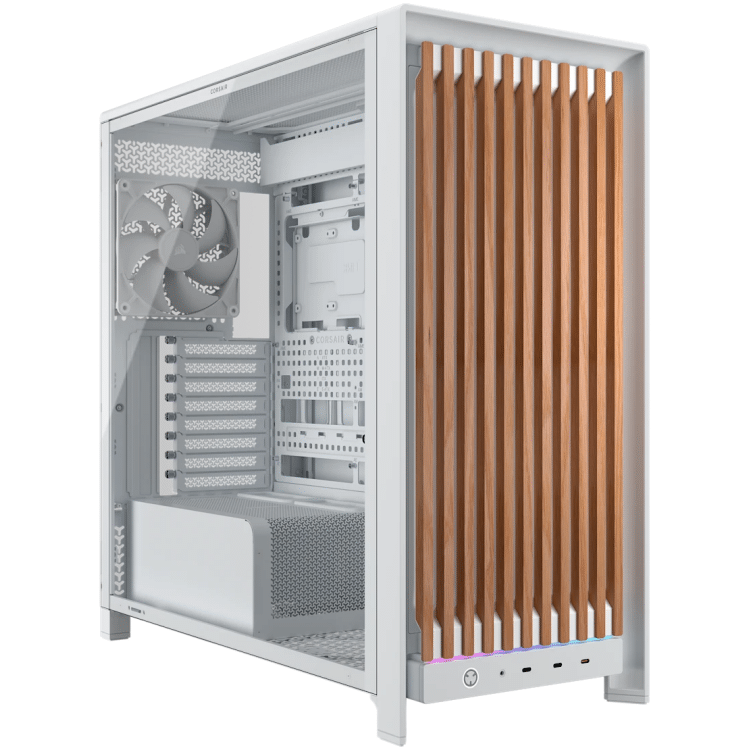 Corsair FRAME 5000D WOOD RS Modular Mid-Tower ATX Case - White/Oak