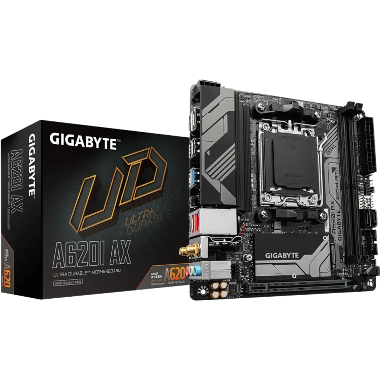Gigabyte A620I AX WiFi DDR5 ITX Motherboard (2 DIMM)