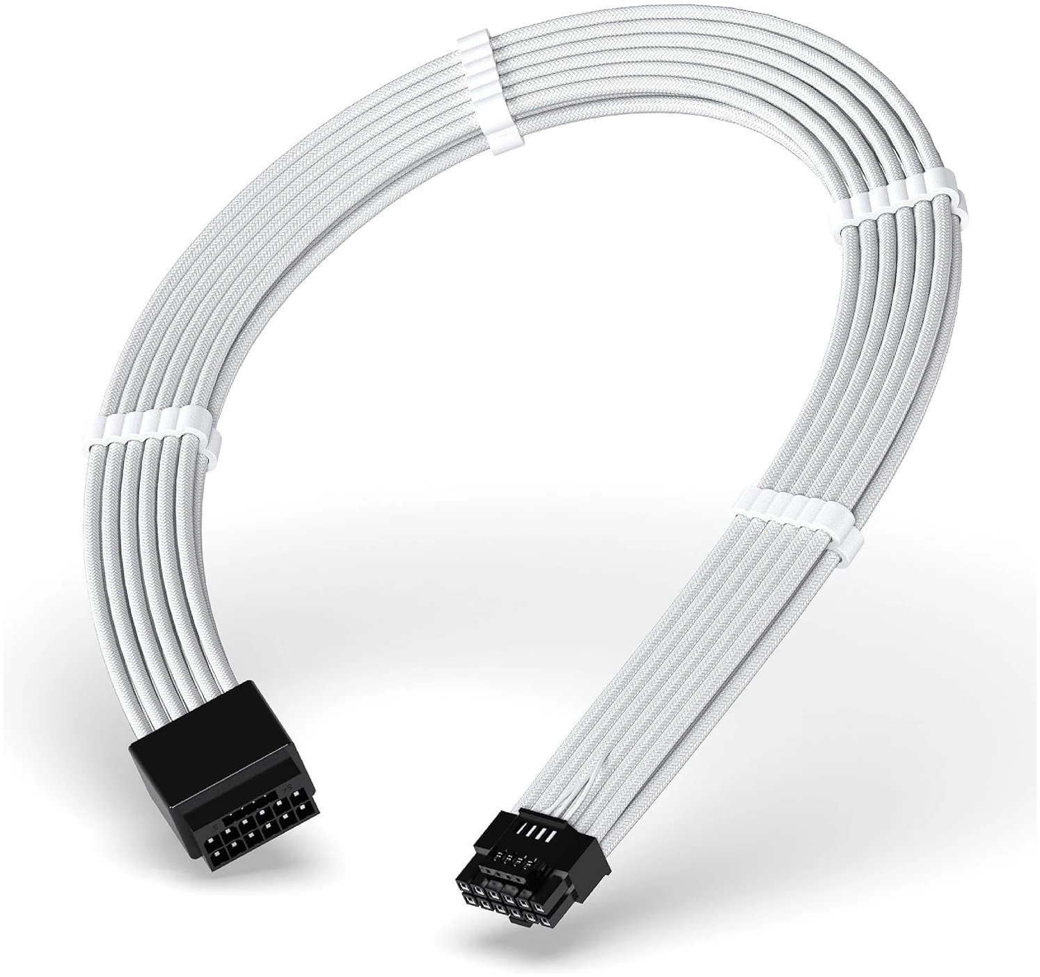 Sleeved Extension Cable 16-pin 12VHPWR PCIe (White) | Crox Computers