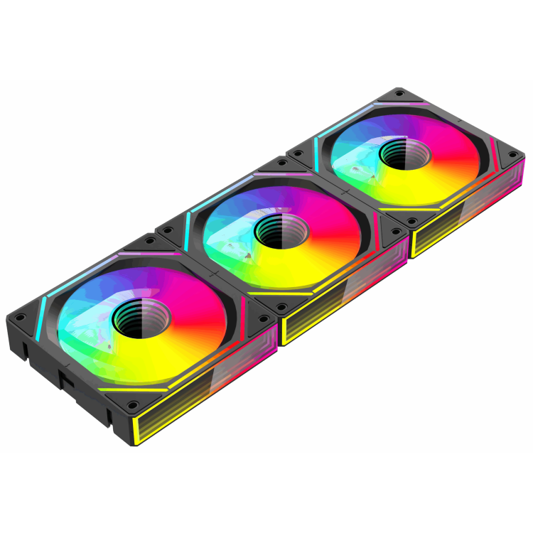 Crox 120mm Premium Interlocking Case Fan PWM/ARGB (Black) - 3 Pack