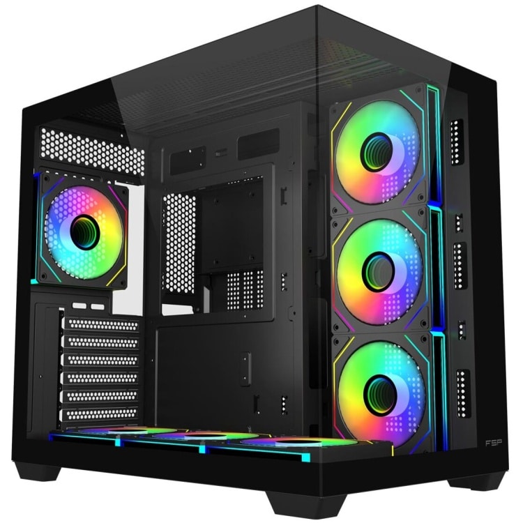 FSP M341 ARGB ATX Case 7x120mm ARGB Fans (Black)