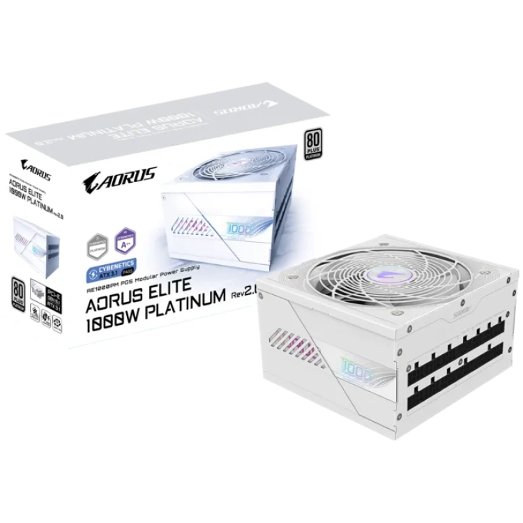 Gigabyte Aorus Elite ICE 1000W Platinum Power Supply, Fully Modular, PCIe 5 (White)