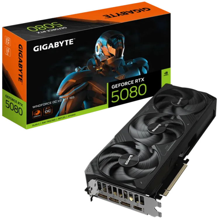 Gigabyte GeForce RTX 5080 16G GDDR7 Windforce V2 OC Graphics Card
