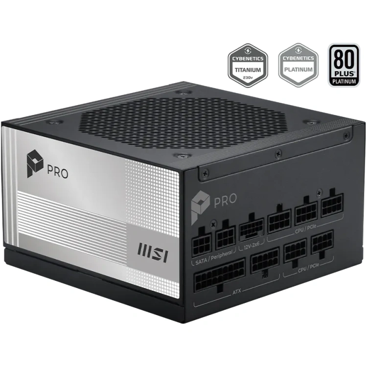 MSI A1000PL 1000W (16-pin native) 80Plus Platinum Rated Power Supply, Fully Modular