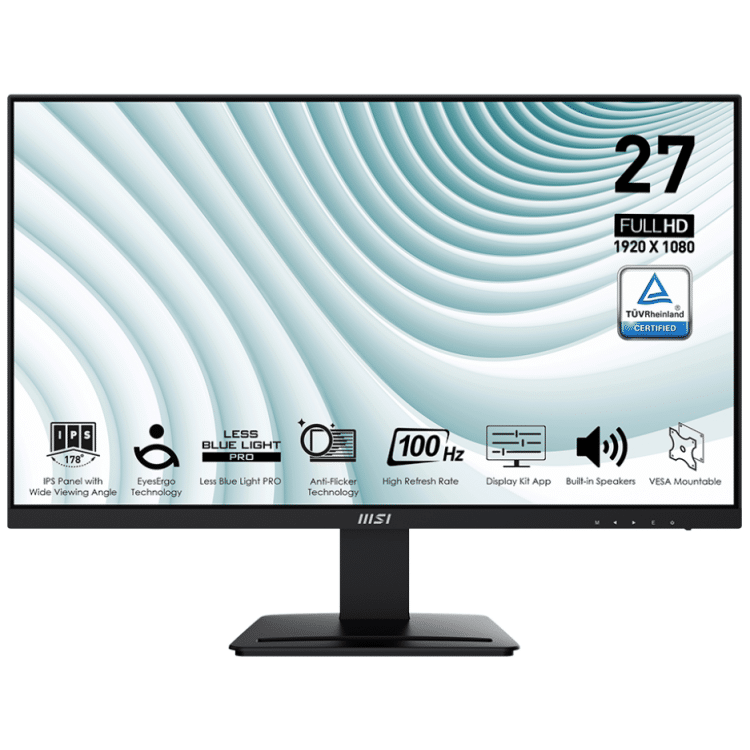 27" Monitor MSI Pro MP273 100Hz IPS 1920x1080 FHD, integrated speakers