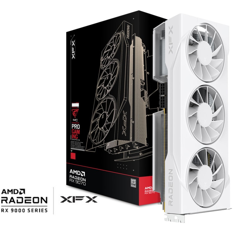 XFX SWIFT Radeon RX 9070 GRE 12G GDDR6 Graphics Card (White)
