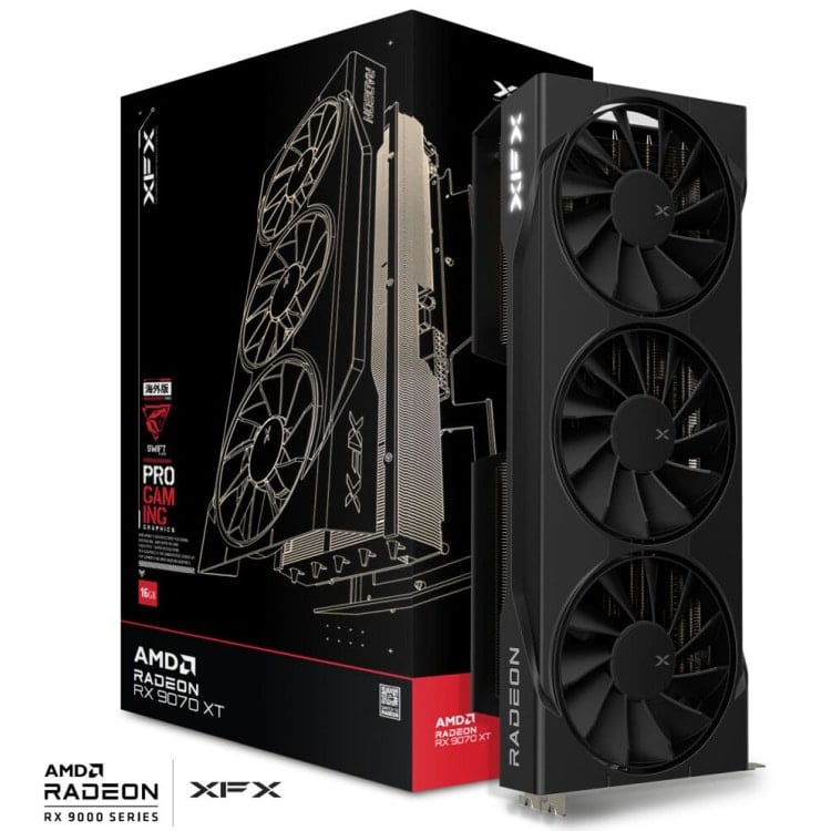 XFX Swift Radeon RX 9070 XT Gaming 16G GDDR6 Graphics Card