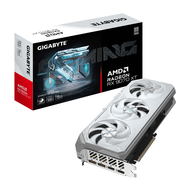Gigabyte Radeon RX 9070 XT Gaming OC ICE 16G GDDR6 Graphics Card