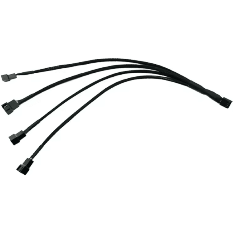 Fan Splitter Cable Internal PWM 4-Way (Black, Sleeved)