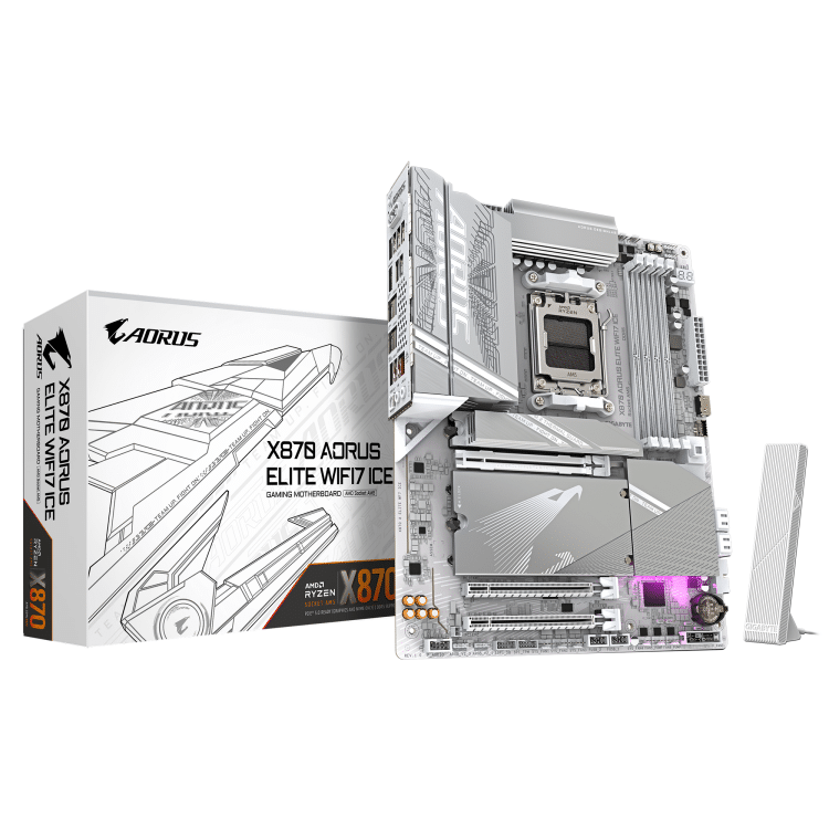 Gigabyte X870 Aorus Elite WiFi7 ICE DDR5 ATX Motherboard (4 DIMM)