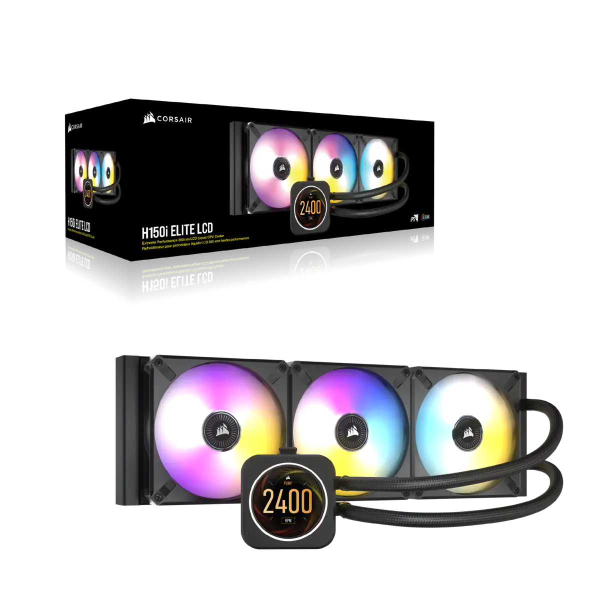 Corsair iCUE H150i Elite LCD XT Display 360mm AIO with 3xAF120