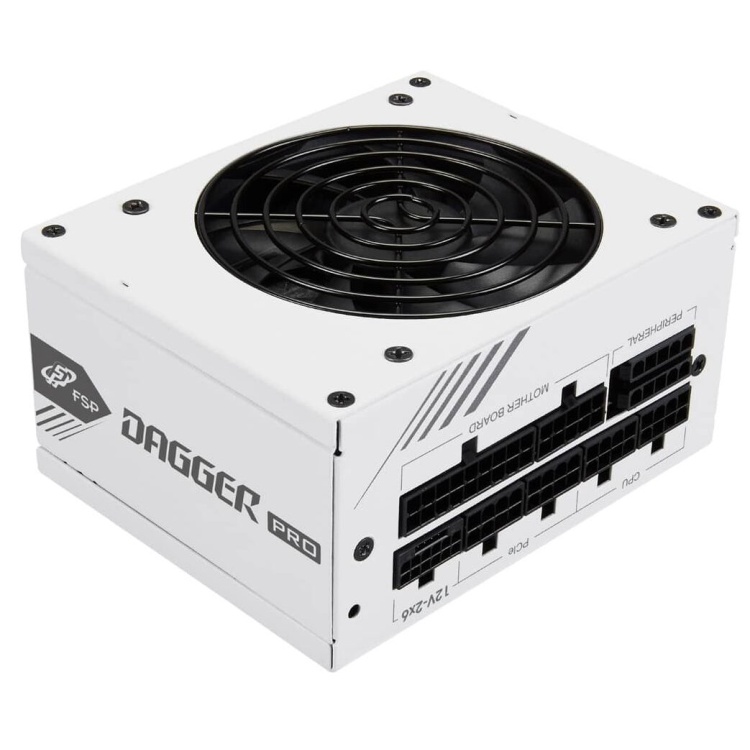 FSP Dagger Pro SFX 850W 80Plus Gold Power Supply, Fully Modular PCIe 5.1 (White)