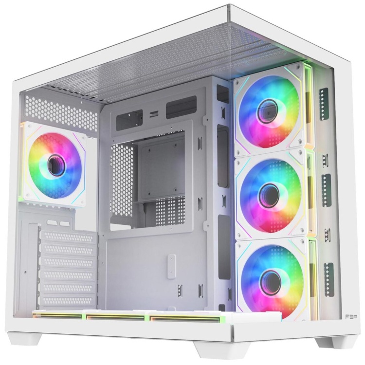 FSP M341 ARGB ATX Case 7x120mm ARGB Fans (White)