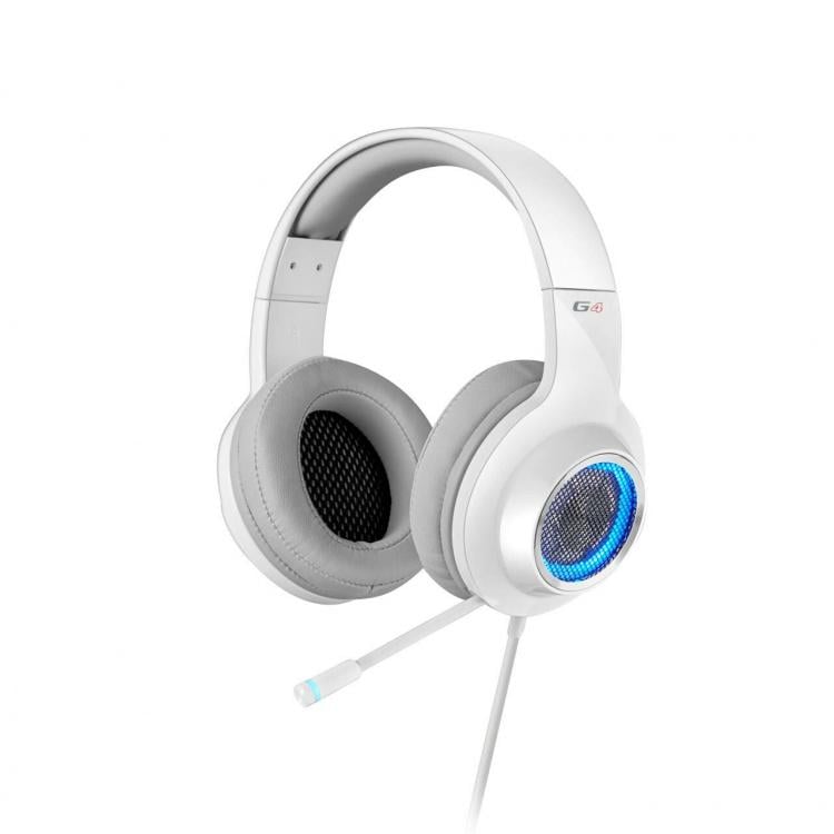 Edifier G4 USB 7.1 Surround Sound Gaming Headset, LED Lights/Retractable Mic (White)
