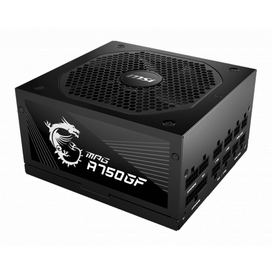 MSI A750GF 750W 80 Plus Gold Rated Power Supply, Fully Modular
