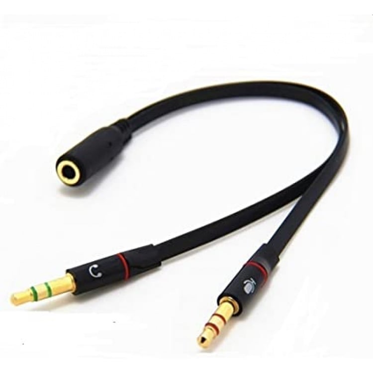 3.5mm Audio Y Splitter (Female) to (2xMale) for Headset