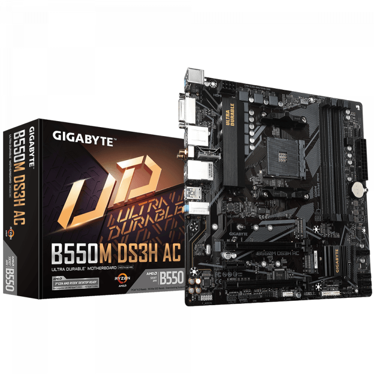 Gigabyte B550M DS3H AC mATX Motherboard (4 DIMM)